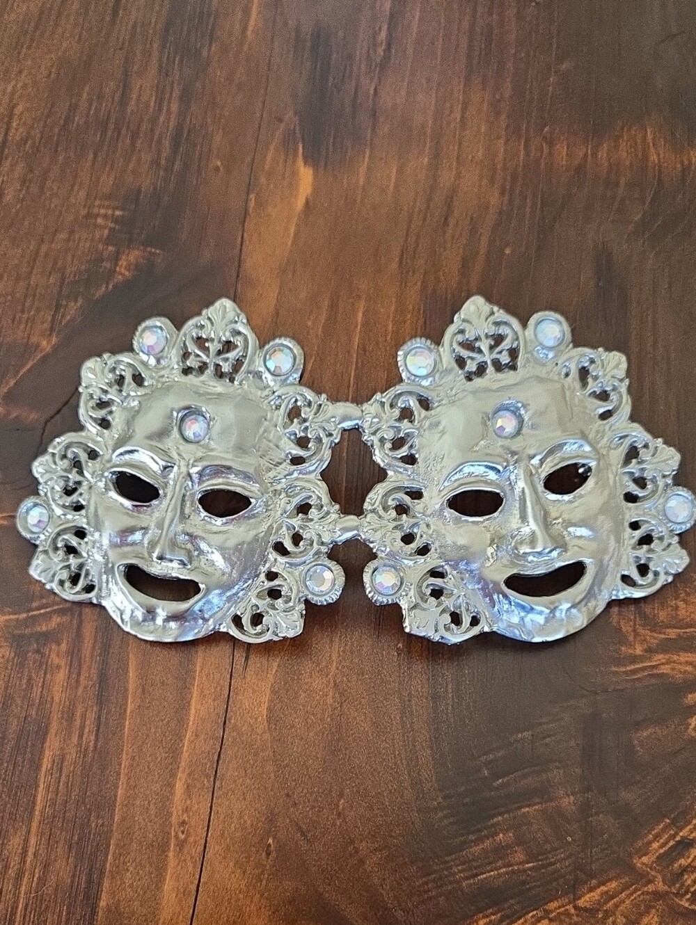 Vintage Laloon Exclusive Design Double Mask Statement Belt Buckle